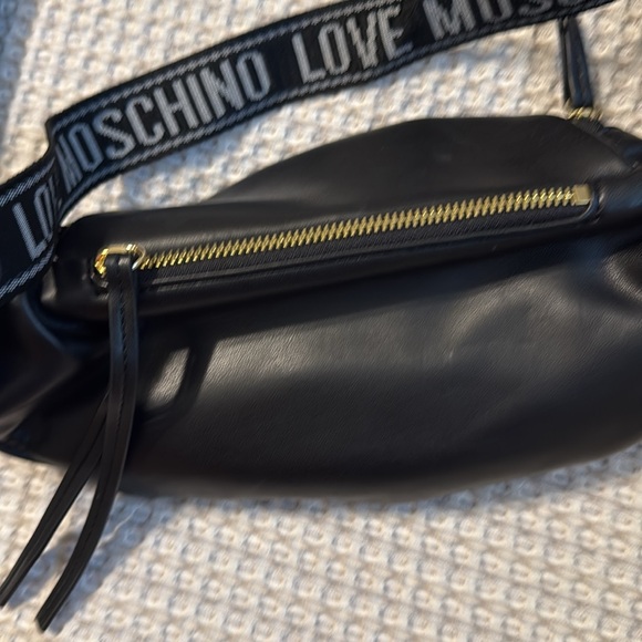 Love Moschino Black Belt Bag with Gold Chain - Picture 5 of 11
